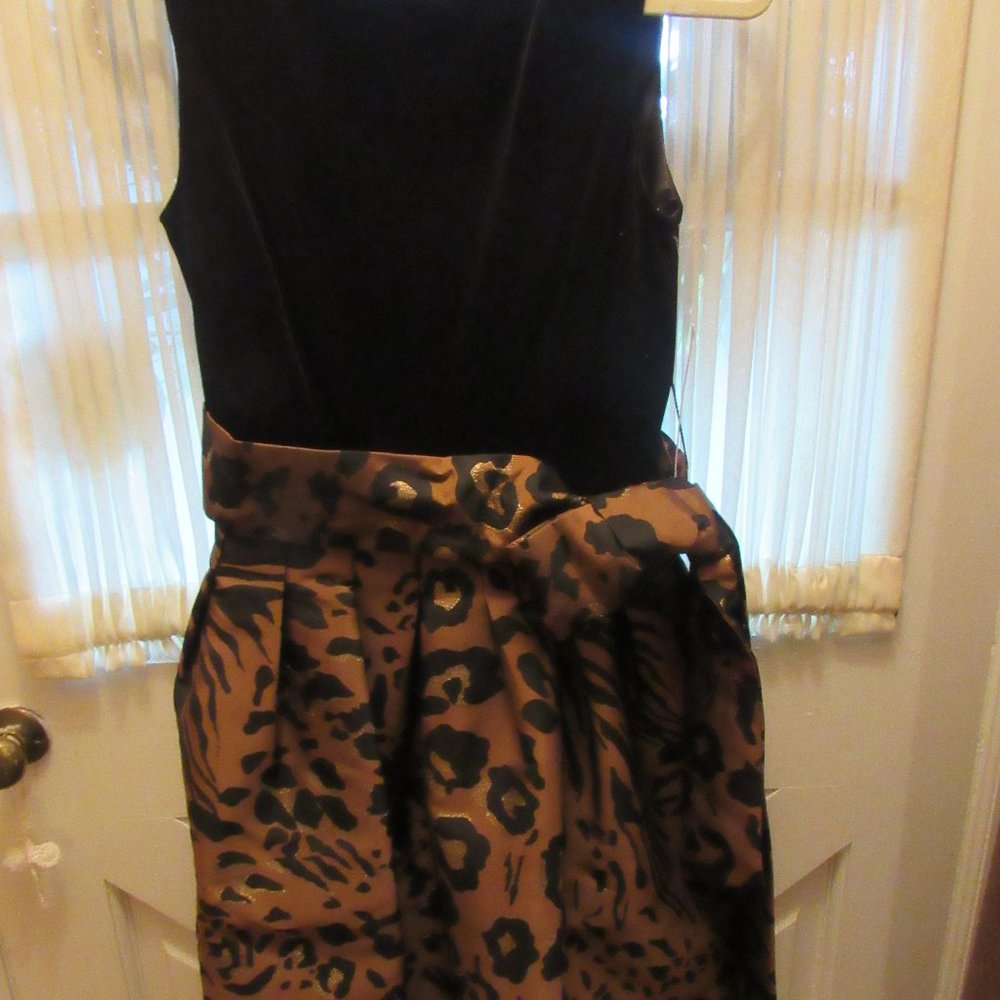 Womens Dress - TAHARI - Dressy -  velvet/leopard print